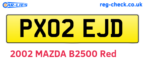 PX02EJD are the vehicle registration plates.