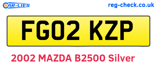 FG02KZP are the vehicle registration plates.
