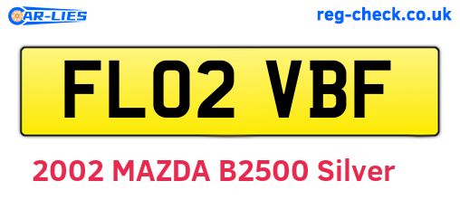 FL02VBF are the vehicle registration plates.