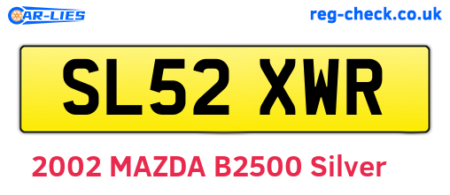 SL52XWR are the vehicle registration plates.
