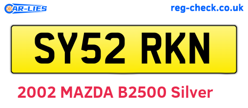 SY52RKN are the vehicle registration plates.