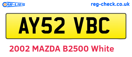 AY52VBC are the vehicle registration plates.