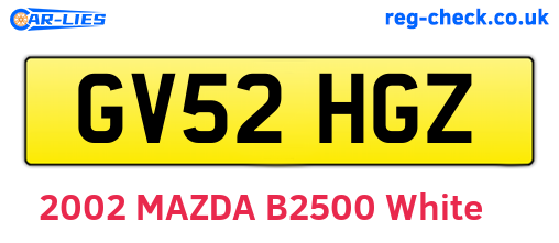 GV52HGZ are the vehicle registration plates.