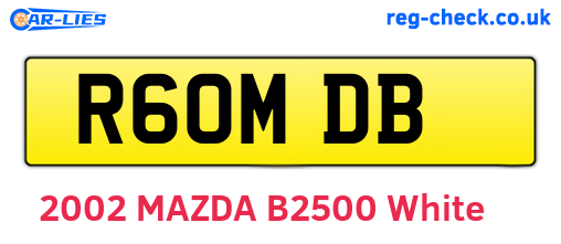 R60MDB are the vehicle registration plates.