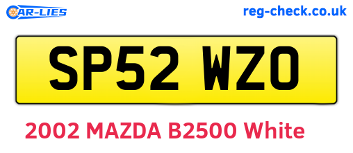SP52WZO are the vehicle registration plates.