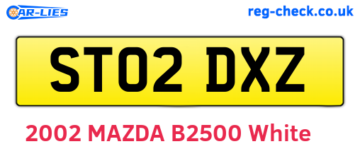 ST02DXZ are the vehicle registration plates.