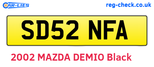 SD52NFA are the vehicle registration plates.