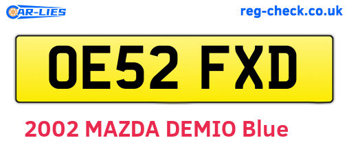 OE52FXD are the vehicle registration plates.