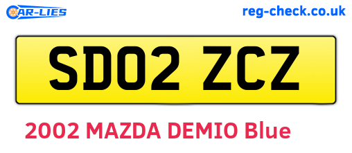 SD02ZCZ are the vehicle registration plates.