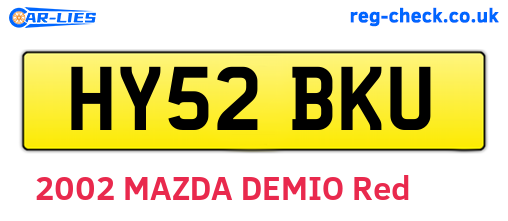 HY52BKU are the vehicle registration plates.