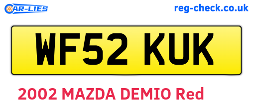 WF52KUK are the vehicle registration plates.