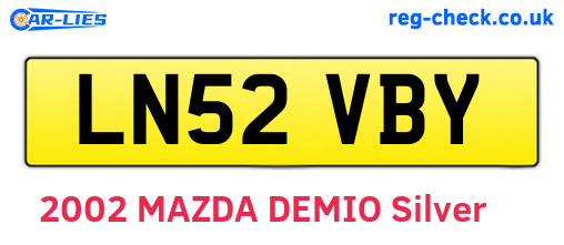 LN52VBY are the vehicle registration plates.