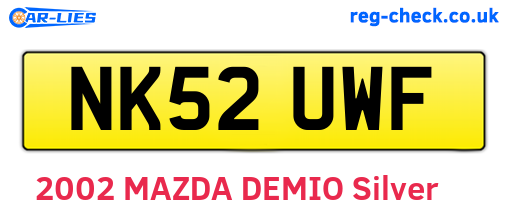 NK52UWF are the vehicle registration plates.