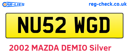 NU52WGD are the vehicle registration plates.