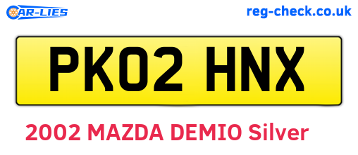 PK02HNX are the vehicle registration plates.
