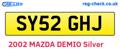 SY52GHJ are the vehicle registration plates.