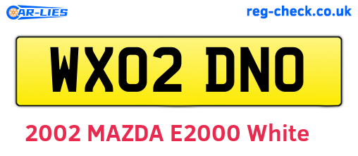 WX02DNO are the vehicle registration plates.
