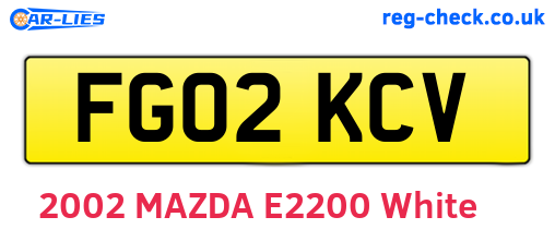 FG02KCV are the vehicle registration plates.