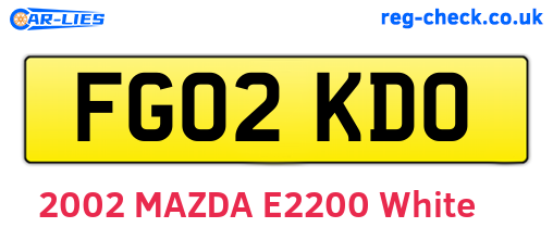 FG02KDO are the vehicle registration plates.