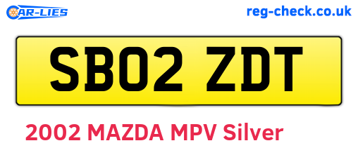 SB02ZDT are the vehicle registration plates.
