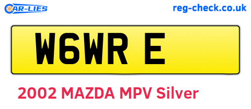 W6WRE are the vehicle registration plates.
