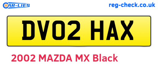 DV02HAX are the vehicle registration plates.