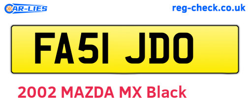 FA51JDO are the vehicle registration plates.