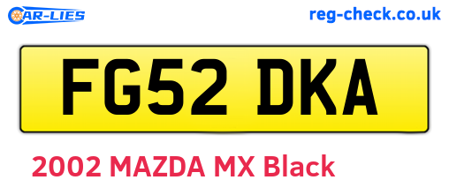 FG52DKA are the vehicle registration plates.