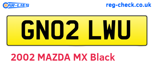 GN02LWU are the vehicle registration plates.