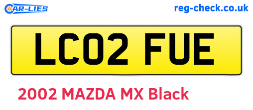 LC02FUE are the vehicle registration plates.