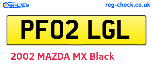 PF02LGL are the vehicle registration plates.
