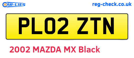 PL02ZTN are the vehicle registration plates.