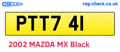 PTT741 are the vehicle registration plates.