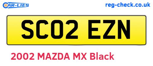 SC02EZN are the vehicle registration plates.