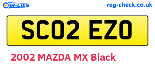 SC02EZO are the vehicle registration plates.
