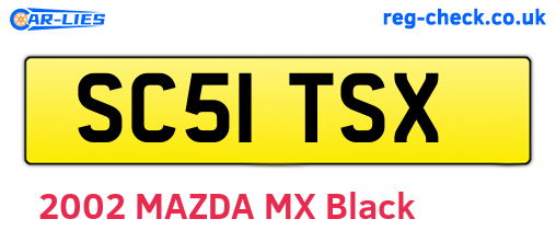 SC51TSX are the vehicle registration plates.