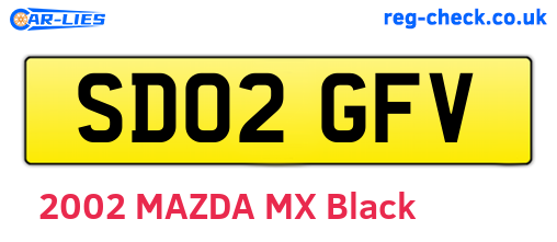 SD02GFV are the vehicle registration plates.
