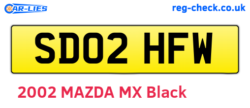 SD02HFW are the vehicle registration plates.