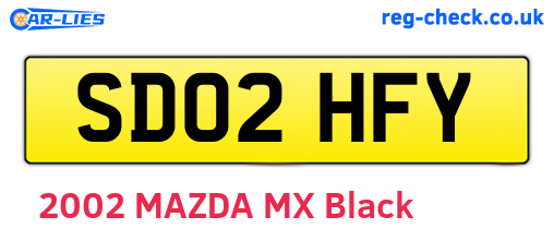 SD02HFY are the vehicle registration plates.