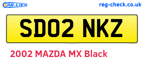 SD02NKZ are the vehicle registration plates.