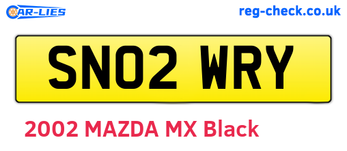 SN02WRY are the vehicle registration plates.