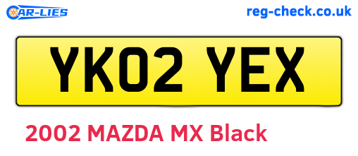 YK02YEX are the vehicle registration plates.