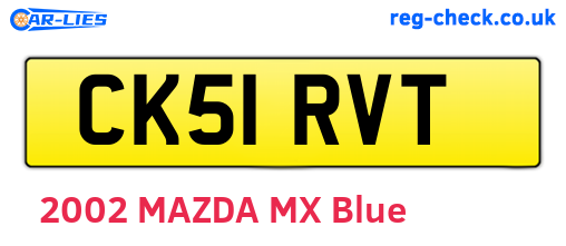 CK51RVT are the vehicle registration plates.