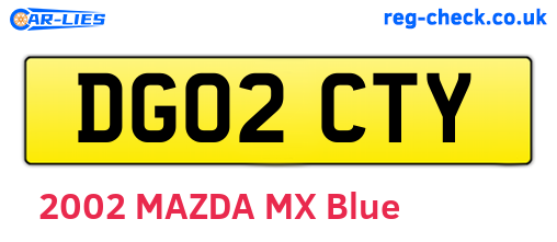 DG02CTY are the vehicle registration plates.