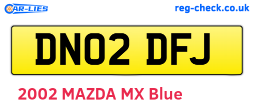DN02DFJ are the vehicle registration plates.