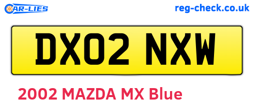 DX02NXW are the vehicle registration plates.