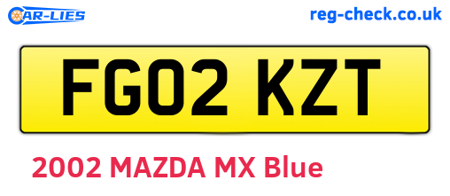 FG02KZT are the vehicle registration plates.