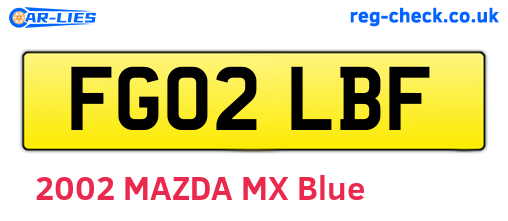 FG02LBF are the vehicle registration plates.