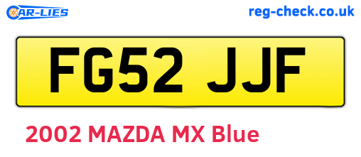 FG52JJF are the vehicle registration plates.
