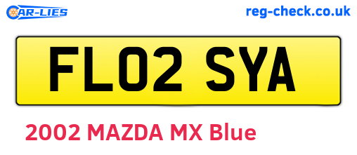 FL02SYA are the vehicle registration plates.